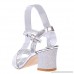 AOP❤️Women Sandals Ladies Fashion Crystal Casual Square Heel Single Shoes US Size 5-8 Sandals Silver B07PFPJ29K
